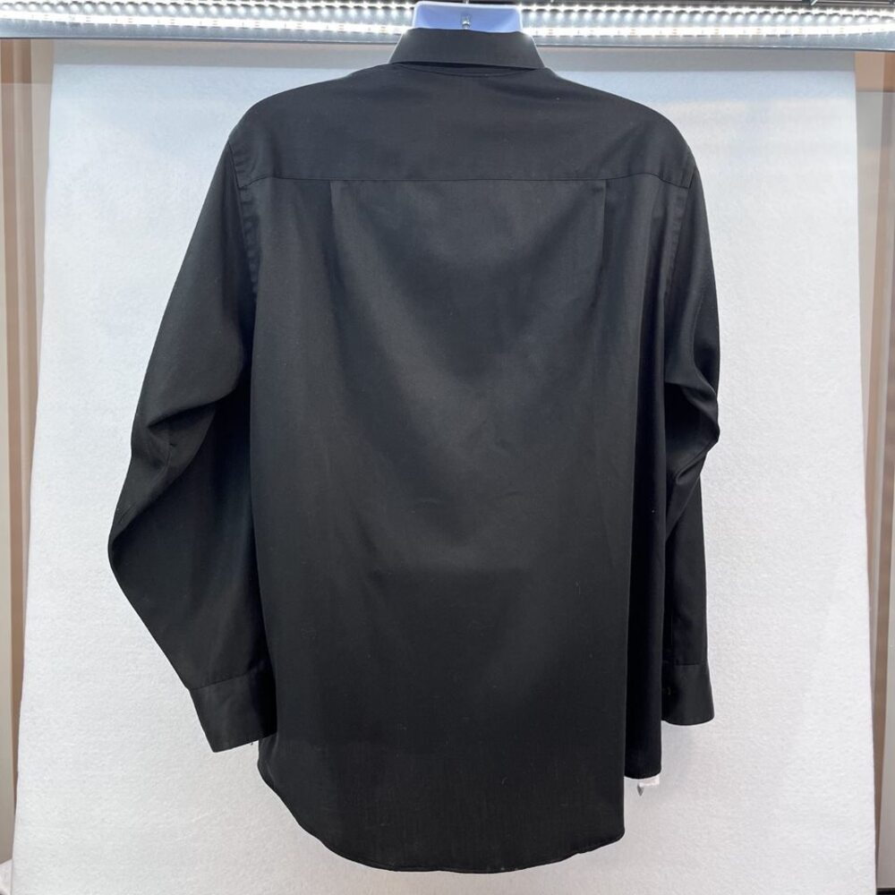 Geoffrey Beene sateen long sleeve dress shirt black mens sz Lg, 16-1/2, 34/35 - Picture 3 of 7